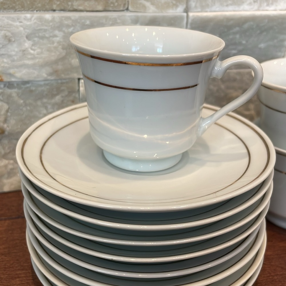Elegant White Porcelain Espresso Set - Picture 2 of 4
